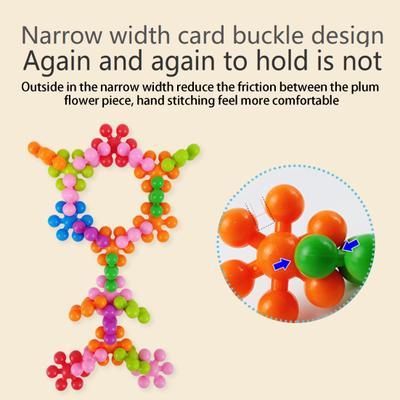 60/100/200Pcs Block Toys 3D Design Three-dimensional Rotating Fun Stable Color Recognition Multicolor Plum Blossom Building Blocks Birthday Gift