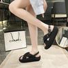 Open-toed Fashionable Yellow Woven Casual Sandals Women's 2025 Summer Breathable and Comfortable Versatile Thick-soled Heightening Beach Shoes