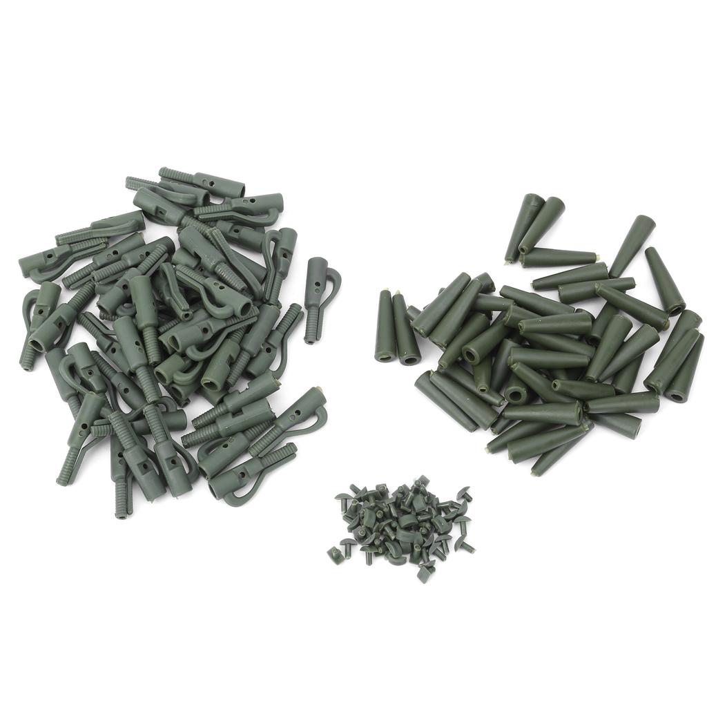 50er Set Europäisches Angelzubehör Karpfen Sicherheitsclips Schwanzkonus Grasgrün
