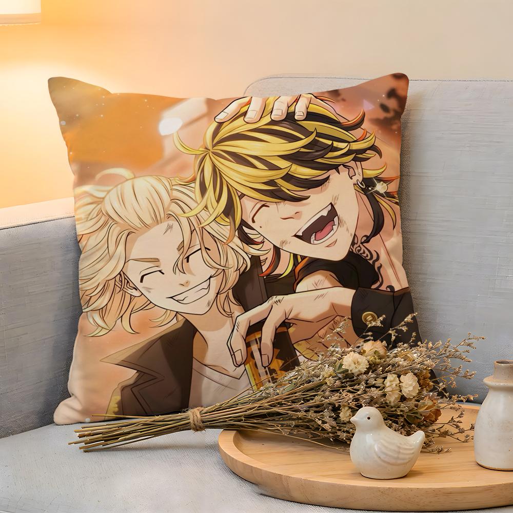 

Cushion Cover Linen SkinFriendly Soft Decorative Case for Sofa Home Decor Hot Anime TTokyo Revengers Pillow cover 30x30 cm