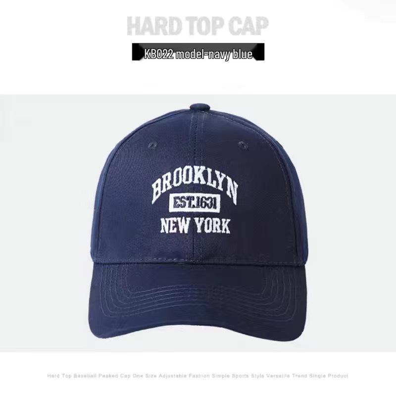 Korean Style New York Embroidery Baseball Cap for Women - Sun Protection & Face Slimming Duckbill Hat for Spring/Summer