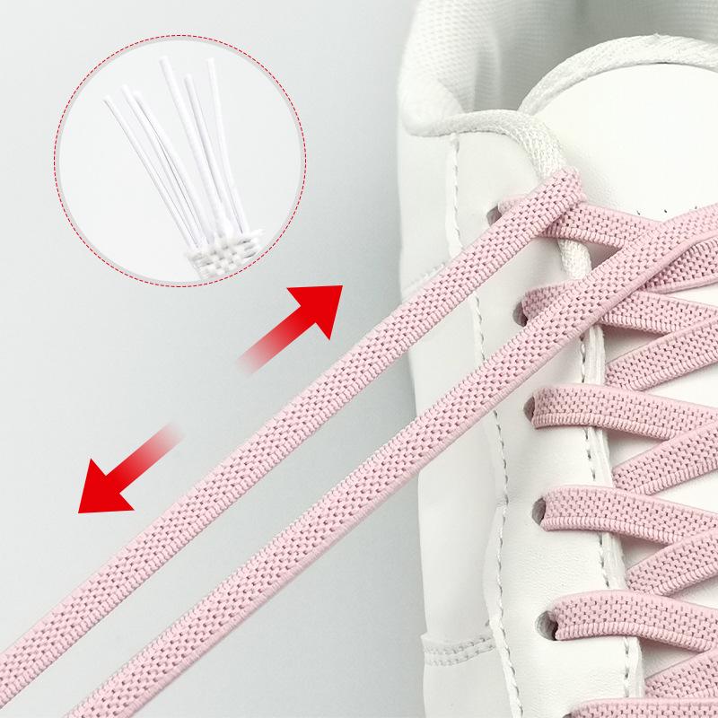 Snap Button Lazy Clip Shoelaces - Versatile for Kids, Adults, Men, Women - Black & White - Free Tie - Free Elastic
