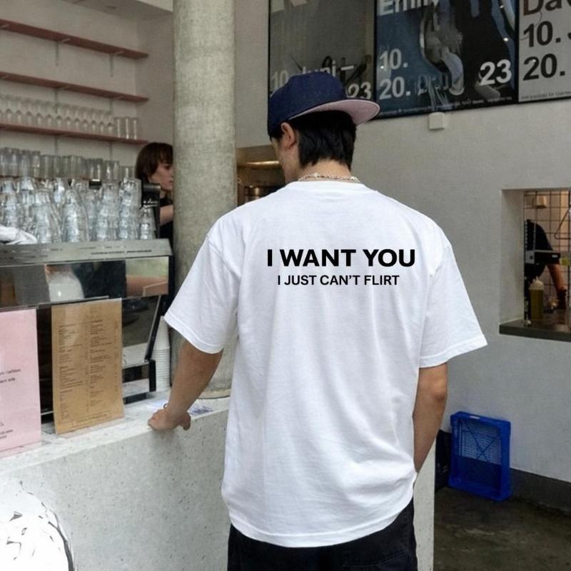 

New Minimalist Letterprinted Tshirt Urban Style Summer Pure Cotton Fun and Casual Fashionable Trendy Mens Tshirt L