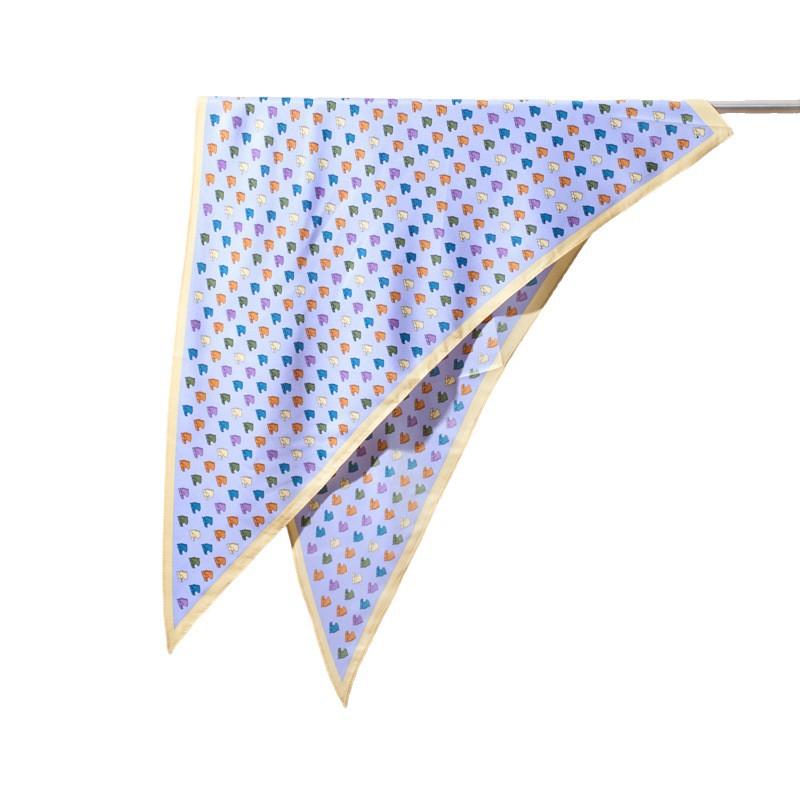 New Korean Simple Twill Triangular Scarf Women's Fashion Wear Fart Curtain Versatile Scarf Decorative Triangular Silk Scarf