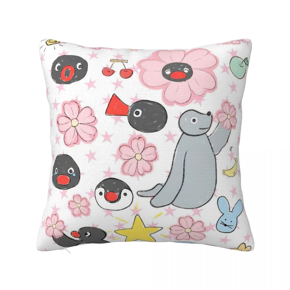 Наволочка с пингвином Pingu, чехол для подушки с мультяшным пингвином, оригинальная декоративная наволочка на молнии для дома 18 12x12Inch