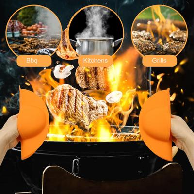 Grillhandschuhe Silikon Ofenhandschuhe Hitzebeständig Rutschfest Küchenhandschuhe zum Grillen Backen Hochtemperaturschutz BBQ-Handschuhe