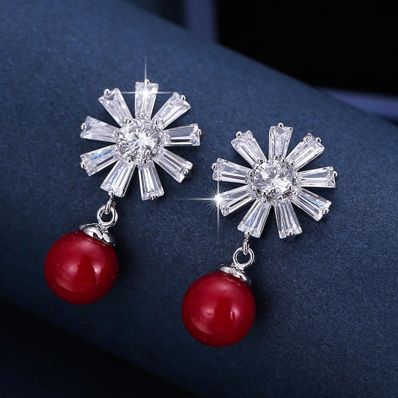 Trendy Rhinestone Pearl Tassel Earrings for Women – European  American Style