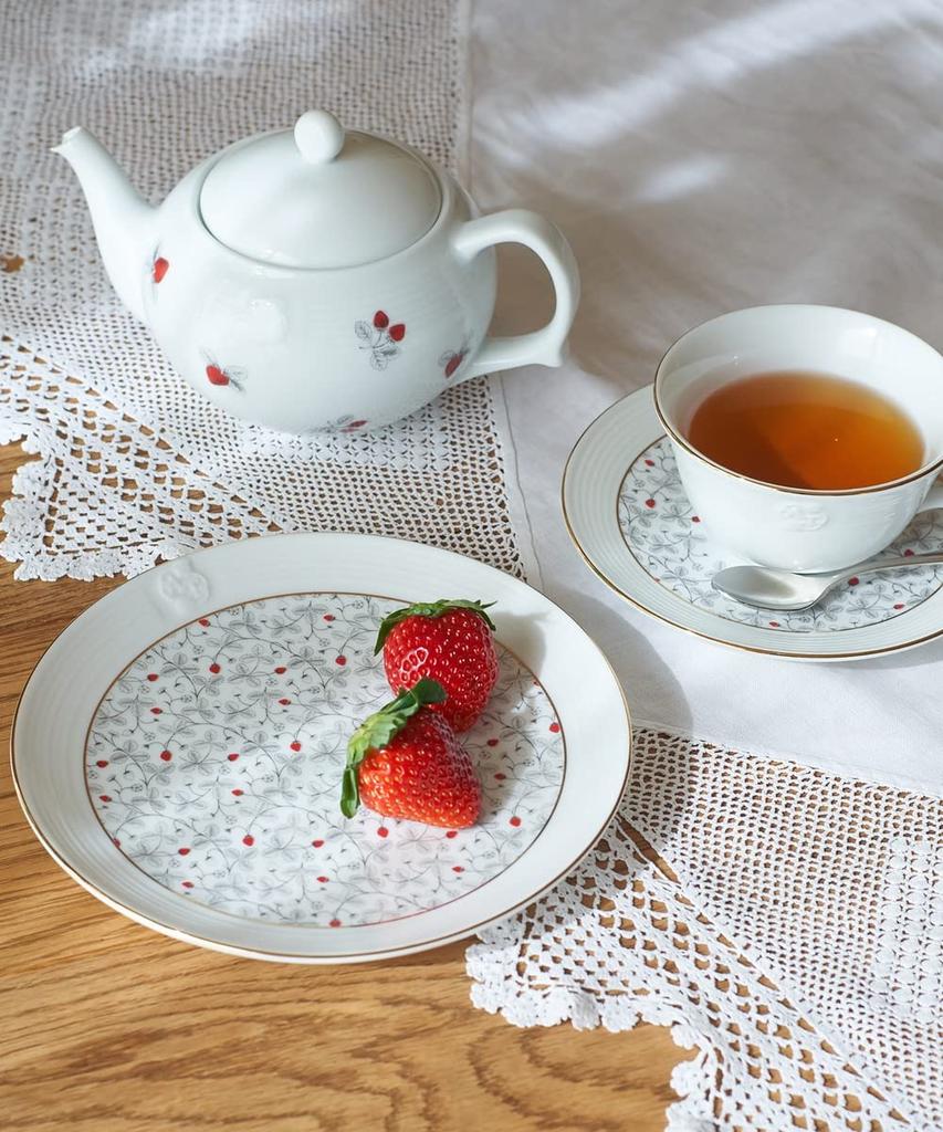Tea AfternoonTea LIVING Teapot GU53 Strawberry Teapot with Tea White [Afternoon Living] Strainer/Parallel