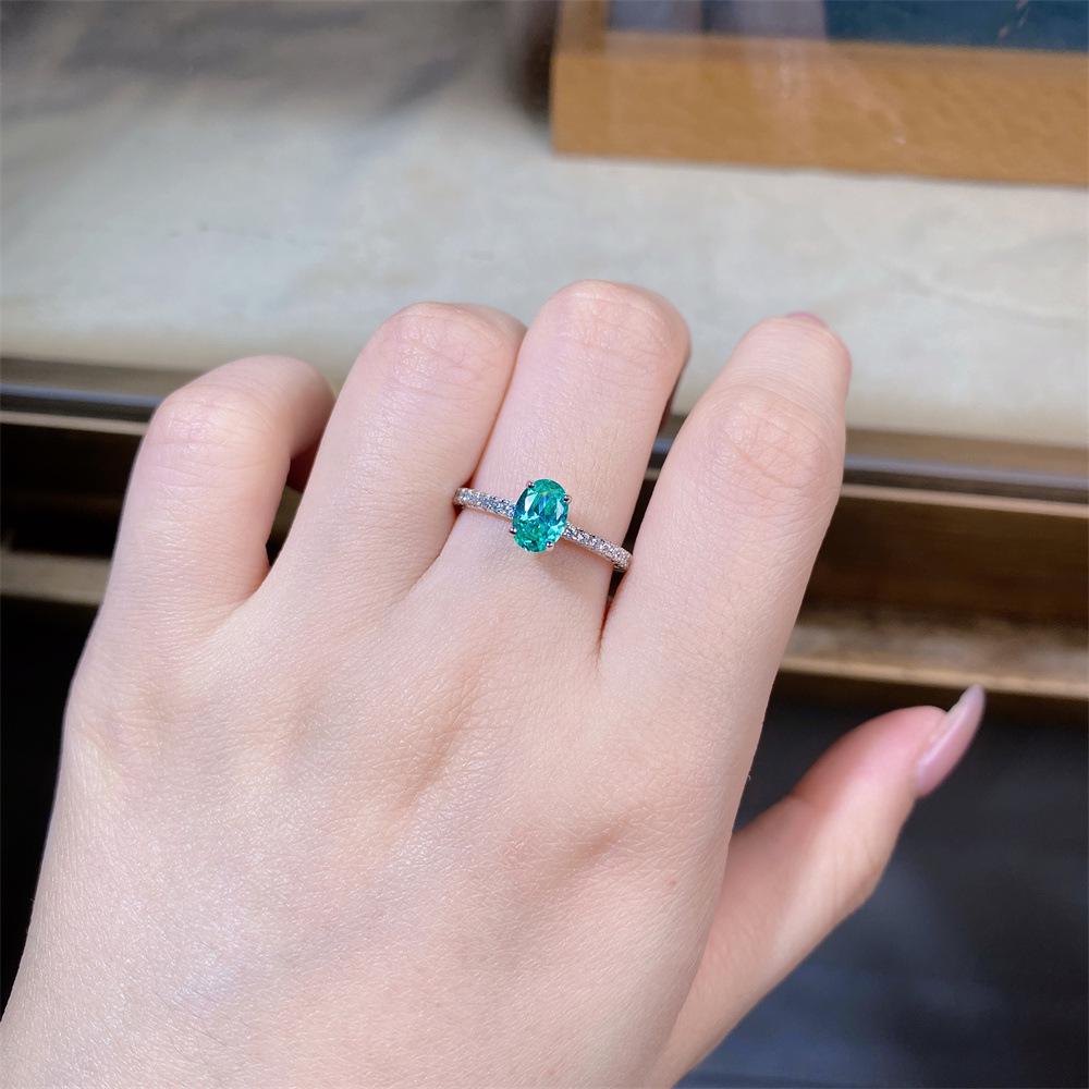 Smaragd Pagodenschliff 925 Sterlingsilber Ring mit Grünem Diamant Eisblume Edelstein