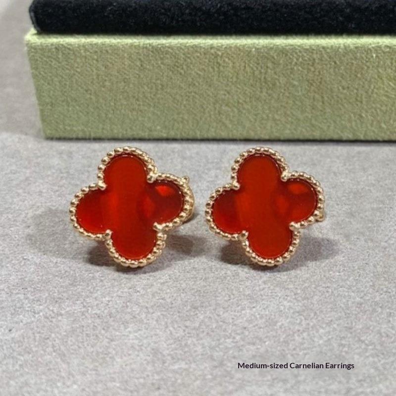 Four-leaf Clover Earrings Fashioncasualelegant Carnelian Earrings Classic Women s Earrings