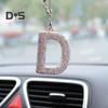 Bling Car Letter Charm Faux Crystal Letter Pendant Car Rear View Mirror Hanging Rhinestone Alfabet Ornament do Samochodowego Choinki