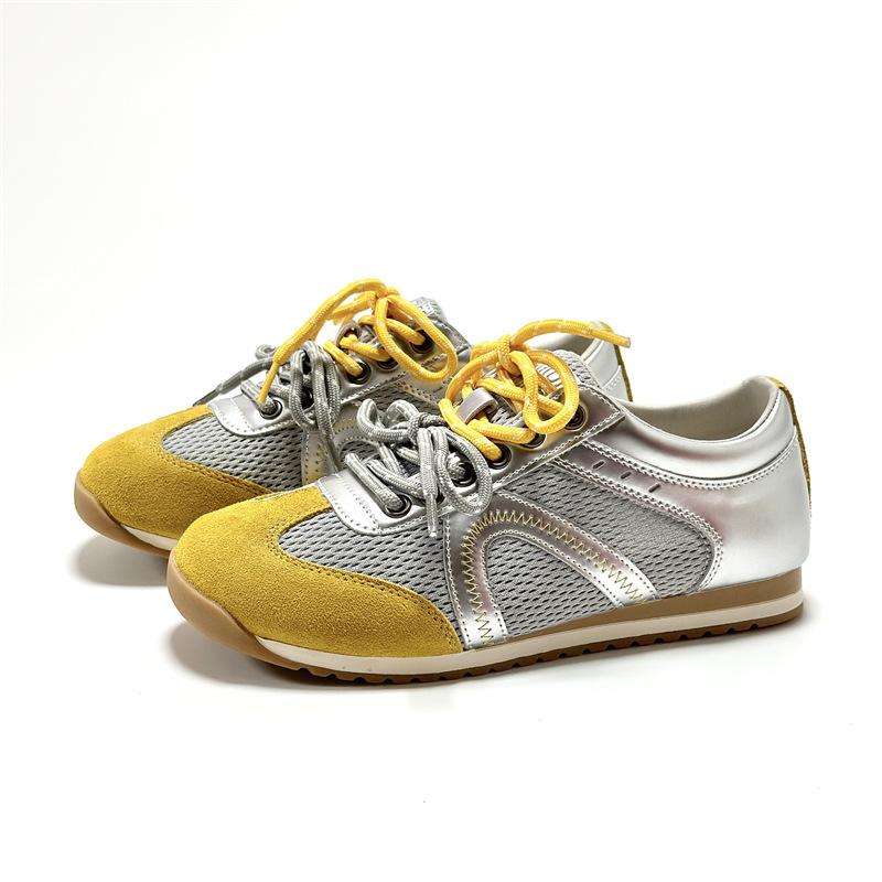 

Niche design round head women s summer mesh breathable feet small height increase sports and leisure shoes 35