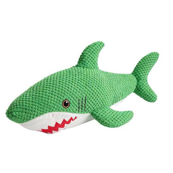 Shark Dog Toy Plush Squeaky Dog Chew Toy Interactive Puppy Teething Toy