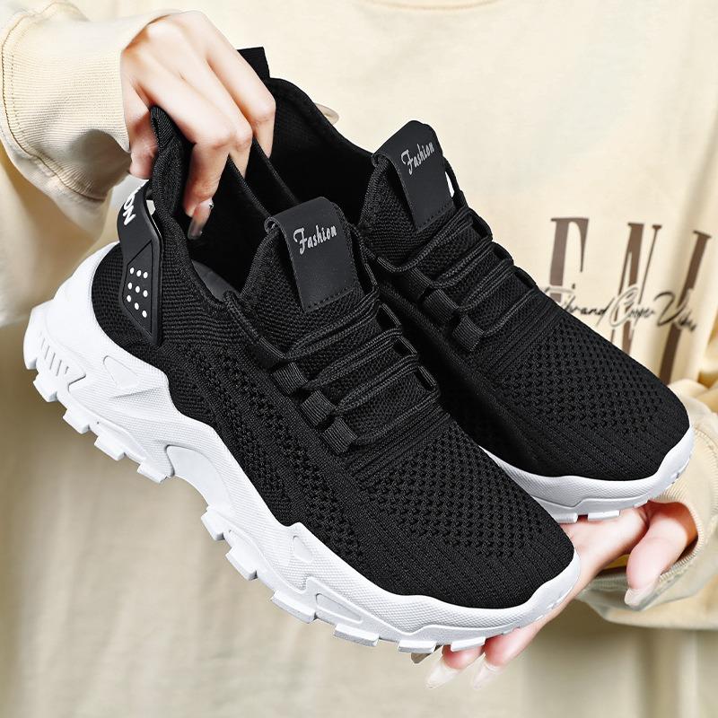 Shoes women's solid color versatile shoes large size women's shoes casual single shoes dad shoes platform heightening shoes