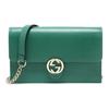 Logo Double G Litchi Grain Chain Messenger Envelope Wallet Crossbody Shoulder Bag Women Bags Green 615523-CAO0G-3120