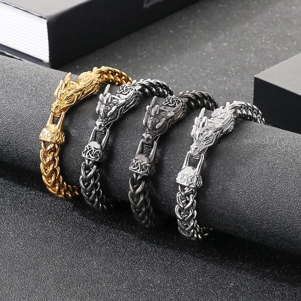 8mm Dragon Bracelet for Men Boy Tennis Chain Jewelry - Stainless Steel 304 - KB204076-MZOZ