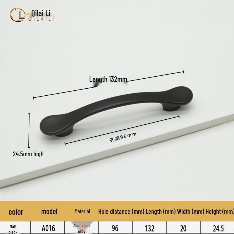 American Black Handle for Cabinets & Drawers: Minimalist Single Hole Design