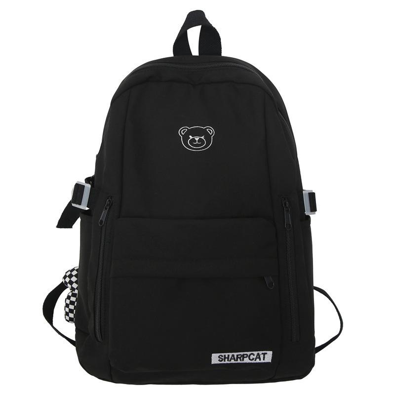 Schoolbag Backpack Women's Large Capacity Korean Version Harajuku High School Student Backpack Japanese Simple ins Style Junior High School Student 