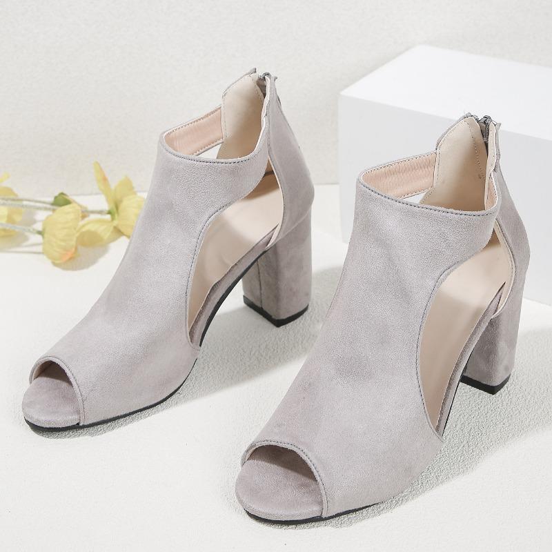 

Женские сандалии 2024 года, летние босоножки из матовой кожи с заостренным носком, женские сексуальные однотонные удобные туфли на высоком каблуке 41 серый