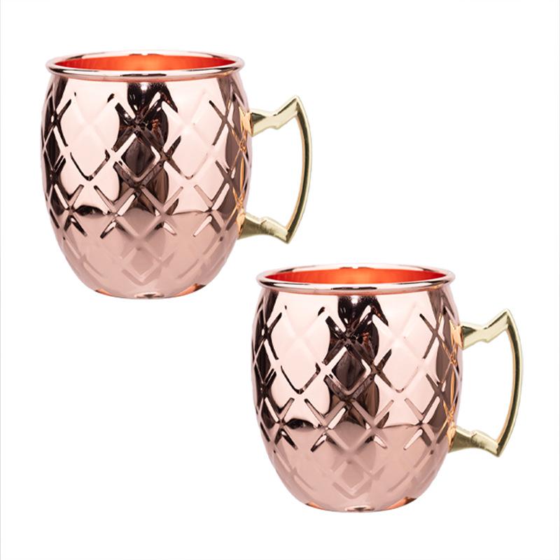 Stainless Steel Moscow Mule Cocktail Set – Hammered Design Bar Glassware