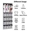 New 24-Compartment Fine Mesh Hanging Shoe Storage Bag with Reinforced Hooks