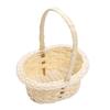 Mini Woven Flower Basket Plastic Rattan Woven Basket for Wedding Aesthetic Photography Props Decorative Container for Home Decor