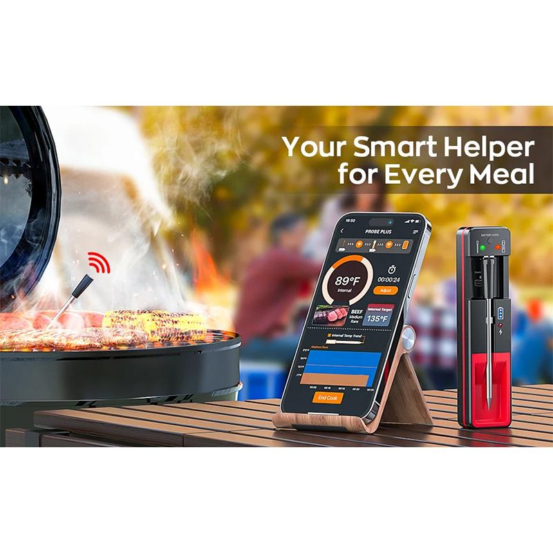 Wireless Meat Thermometer Digital Probe Thermometer Bluetooth 360FT Support APP Remote Monitoring for Oven, Smoker, Sous Vide