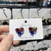 Bunte Strass-Ohrstecker für Frauen, trendig, Rot, Grün, Lila, rund, quadratisch, Statement-Ohrringe, Geometrie, Rosa, Schmuck, Geschenk