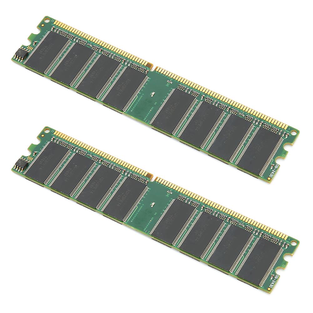 2Pcs Memory Module Desktop Full Compatible DoubleSided 16Grain DDR 1GB 226Mhz PC2100
