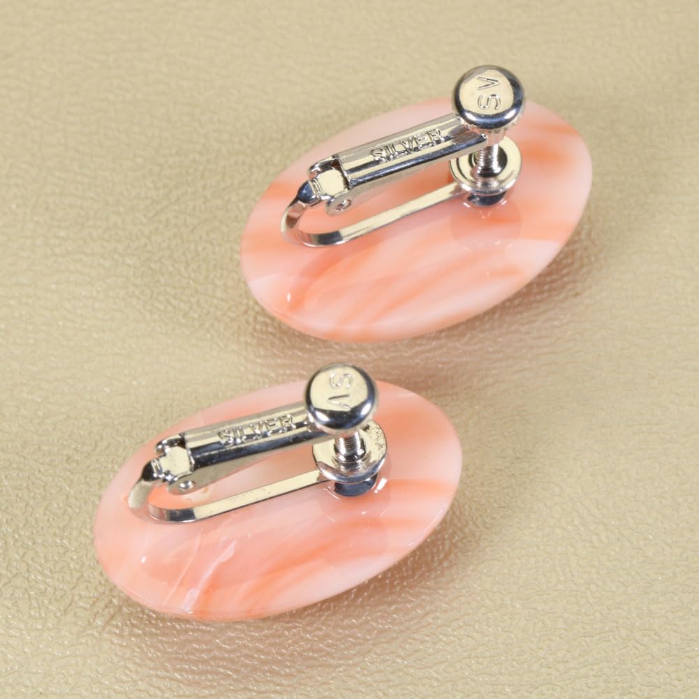 Deep sea coral pink undyed earrings, silver,