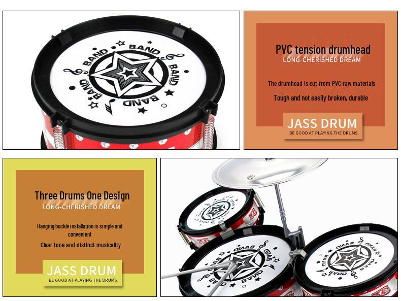 Children's Jazz Drum Set Toy for Ages 3-6: Early Music Education Percussion Instrument