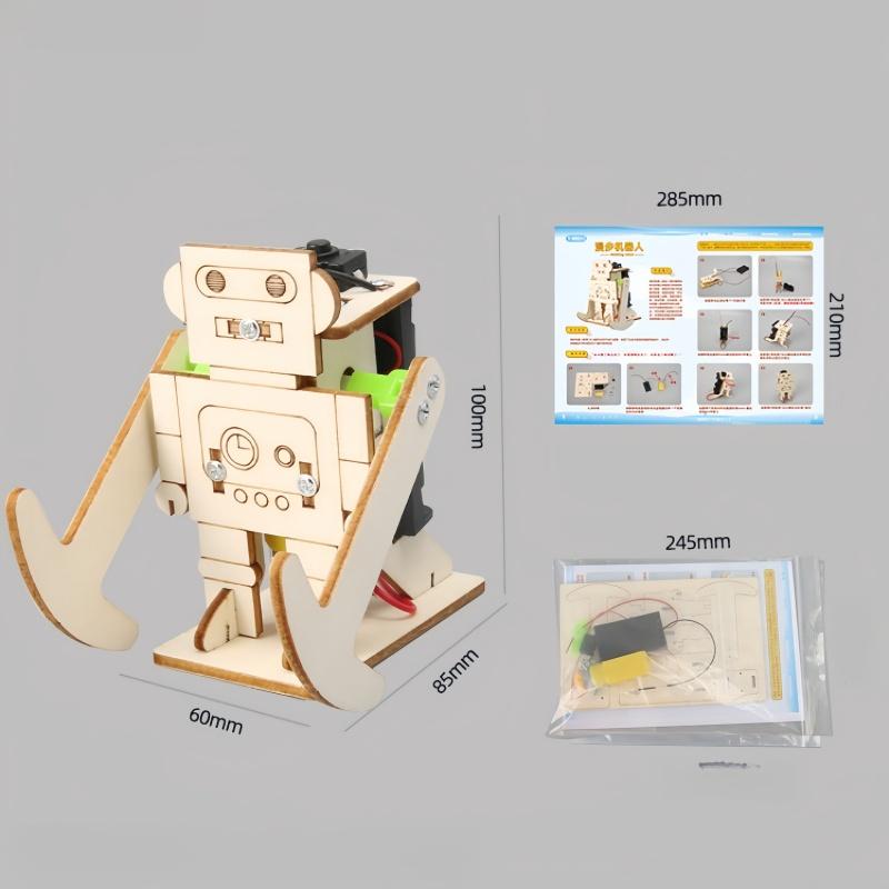 DIY Laufroboter-Bausatz für Kinder - STEM Lernspielzeug Handgefertigte Montage Wissenschaftsexperiment Puzzle für Grundschüler