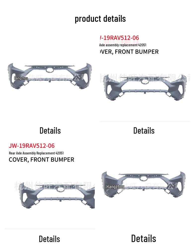 Copertura paraurti anteriore Toyota RAV4 2019 (Nessun foro per il radar) 52119-0R927