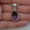 Mystic Topaz Pendant, 925 Sterling Silver Pendant, Teardrop Topaz Necklace, Anniversary Pendant, Handmade Pendant