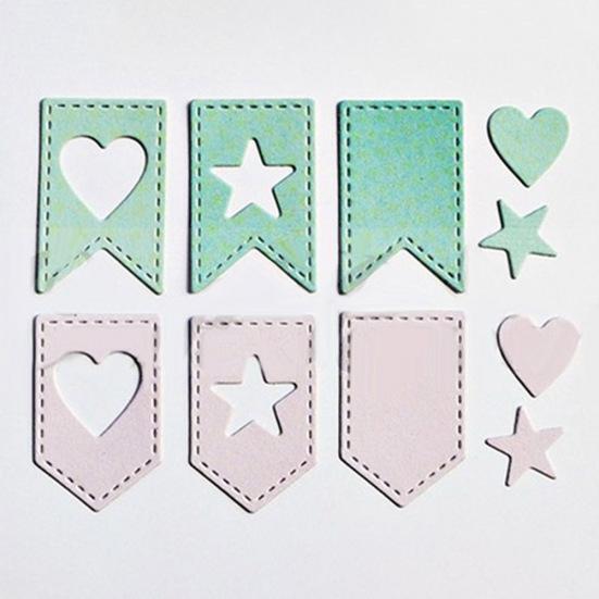 Star Heart Tag Banner Metal Cutting Dies DIY Scrapbook Emboss Paper Card Stencil