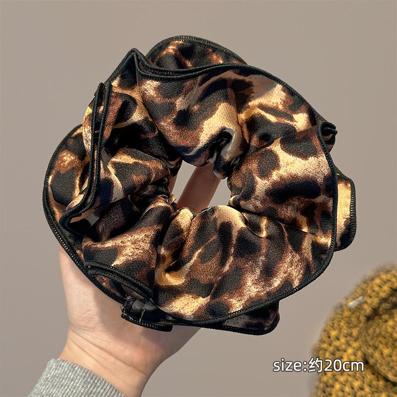 Double-layer Leopard Print Large Intestine Hair Tie for Women With Ponytail Hair Rope  New  Headband Fashion Headwear