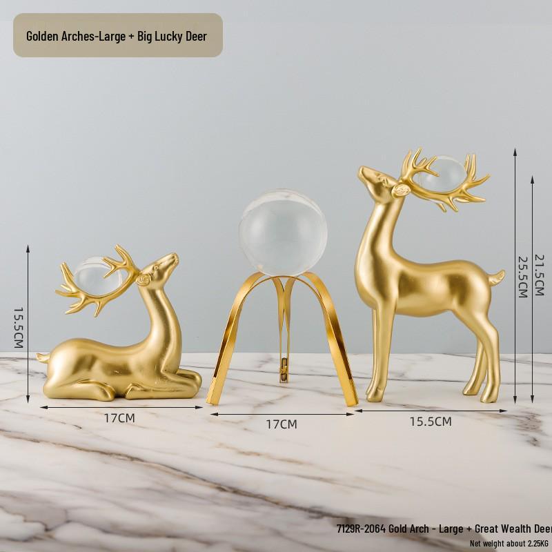 Golden Light Luxury Resin Handicrafts Collection: Ornaments for Office, Living Room, Wine & TV Cabinets