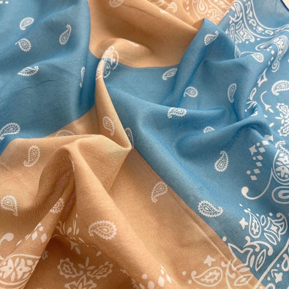 Thin Cashew Nut Print Silk Scarf Breathable Square Handkerchief Retro Small Scarves Women