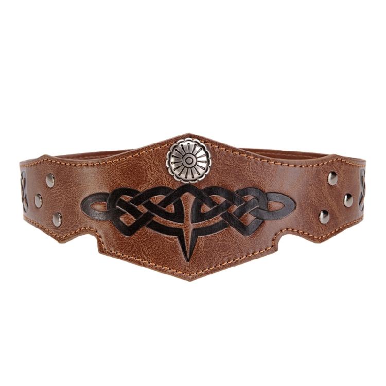 Tocado Medieval de Cuero Ajustable Diadema de Cuero Repujado Hombres Accesorios de Traje Medieval para Halloween Cosplay