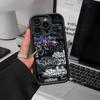 Stylový černý graffiti kryt na telefon pro iPhone 11 12 13 16 15 17 14 Pro Max Měkký silikonový kryt Funda