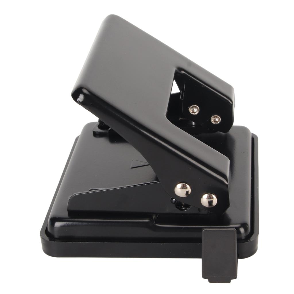 2 Hole Punch Handheld Antislip Effort Saving Heavy Duty Black Daily Paper Puncher for Classroom Offi