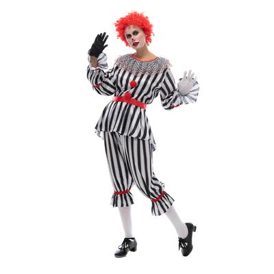 Kostium damski klauna dla dorosłych Halloween dla kobiet przerażający cyrk Fancy Dress Black & White