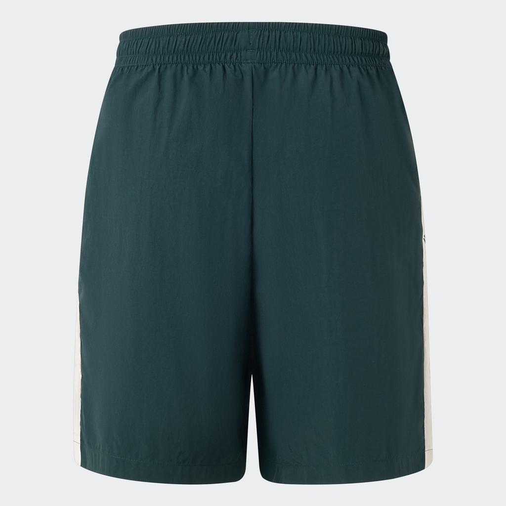 Adidas Colorblock Design Sports Drawstring Mid-Waist Woven Shorts Men Bottoms Midnight-Green JN4511