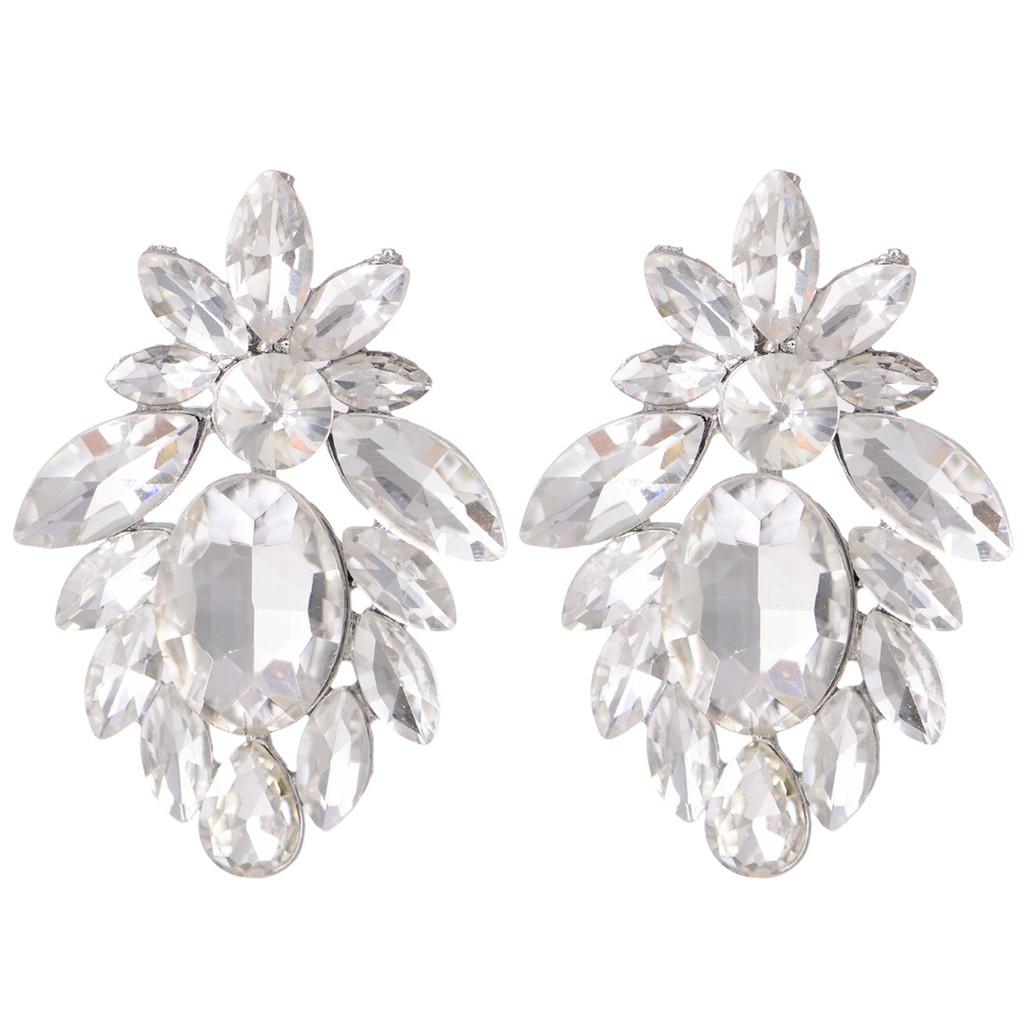 

Chic Geometric Alloy Drop Earrings With Glittering Accents For Women белый