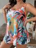 2025 Sexy Print 2 Piece Plus Size Tankini Women Strapped Hollow Curvy Swimsuit Brazilian Beach Lady Big Bathing Suit