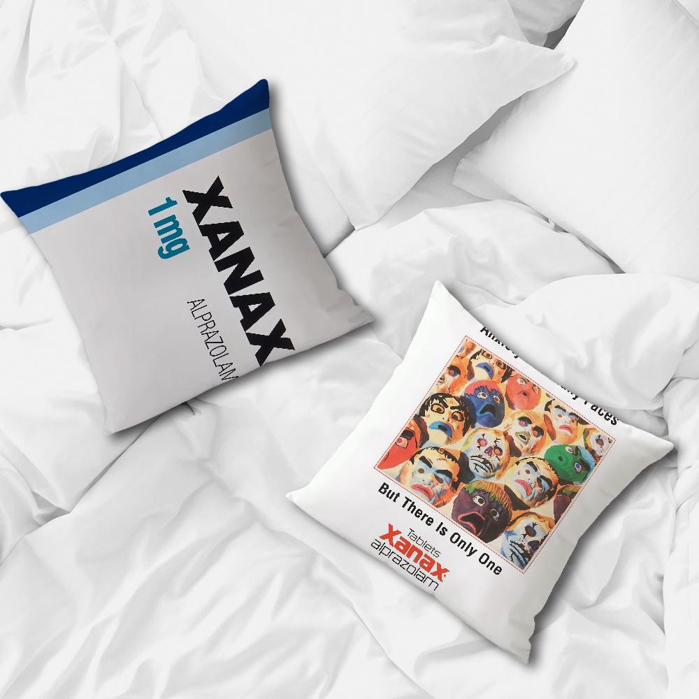 Vtipný povlak na polštář Xanax Domácí pohovka Obývací pokoj Kancelář Kavárna Potah na polštář do auta