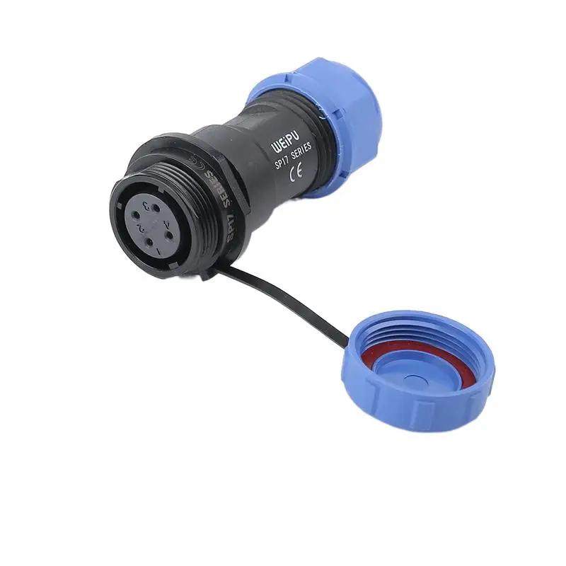 WEIPU SP17 Waterproof IP68 Connector 2 3 4 5 7 9 10 Pin Welding Cable Male Plug Female Socket Adapter Wire To Board Panel Mount