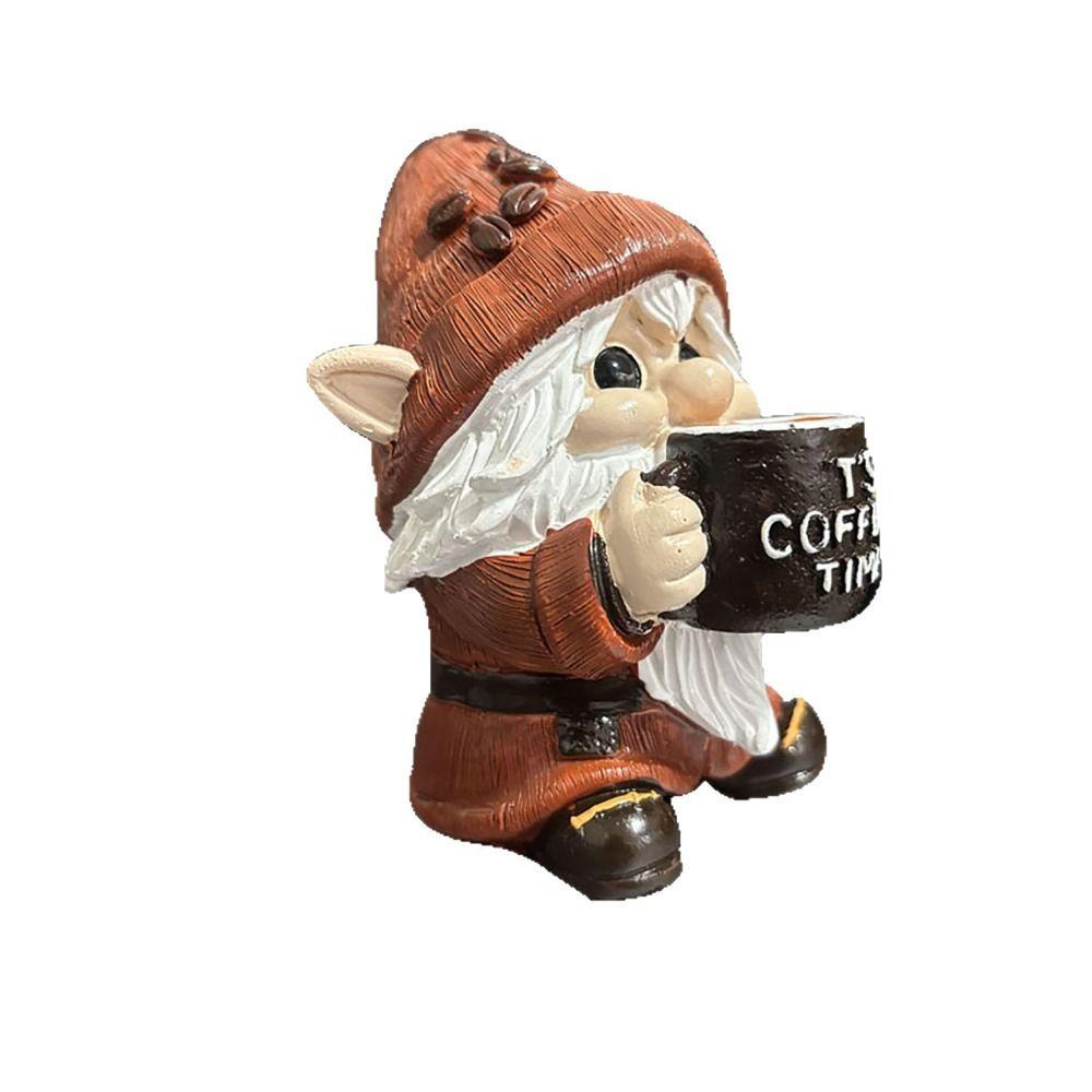 Cute Dwarf Statue Resin Desktop Ornament Micro Landscape Coffee Gnome Figurine  Shop