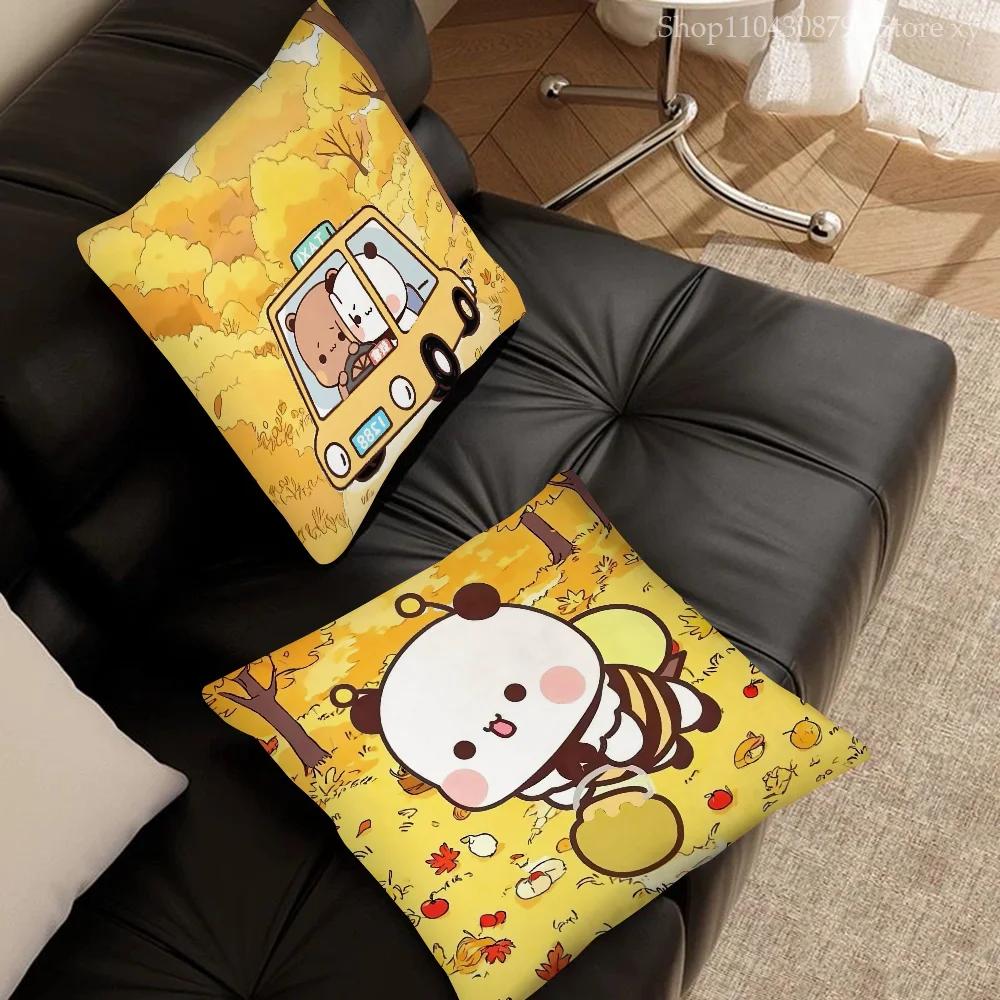Cartoon One And Two Cloth Animation Pillow Case Square Pillow Bedroom Sofa Leisure Comfort Car Living Room Home Decoration 40X40