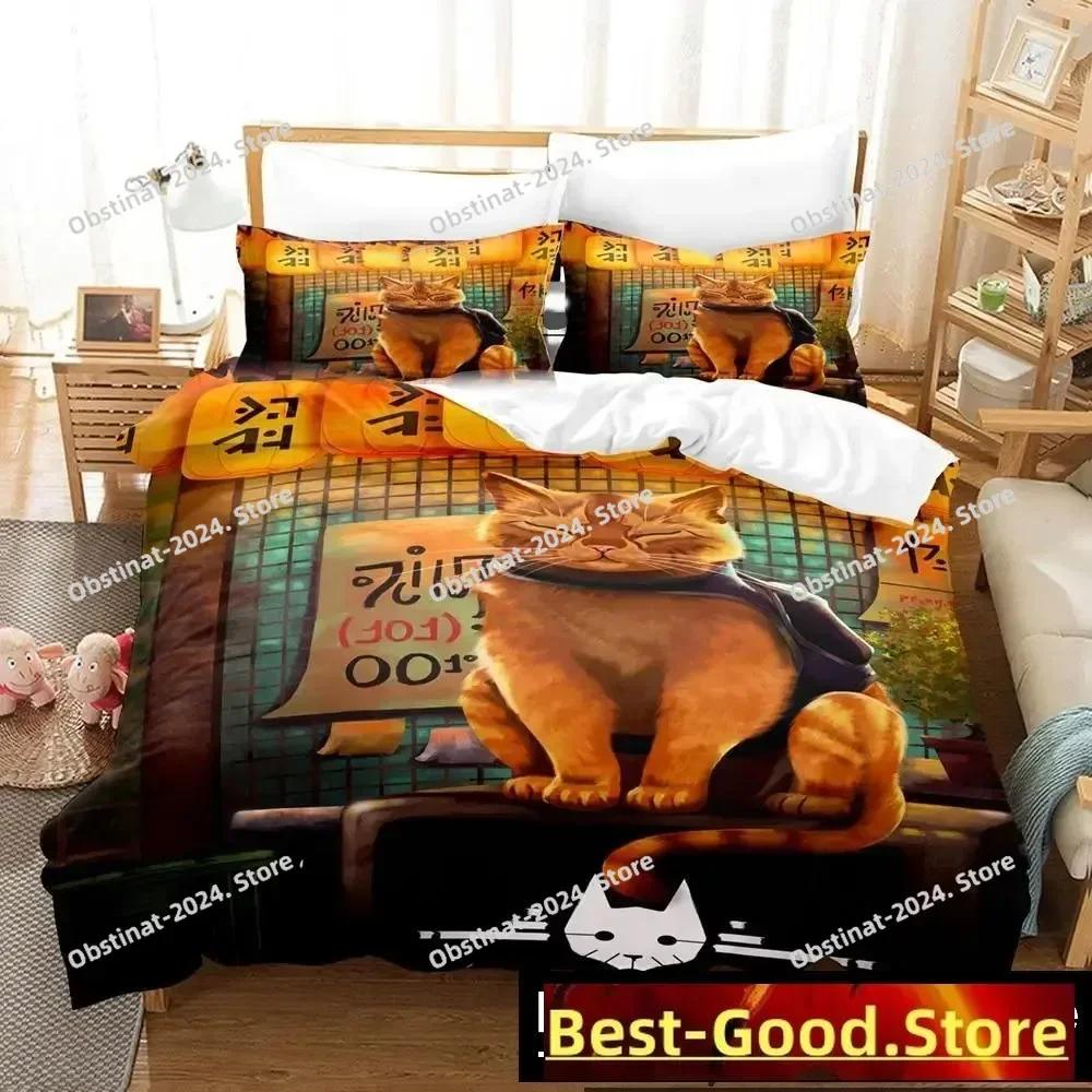 Fashion Stray Game Cat Momo Bedding Set Printed Bed Set With Pillowcase Bed Duvet Cover Soft Single Double Queen Super King Size